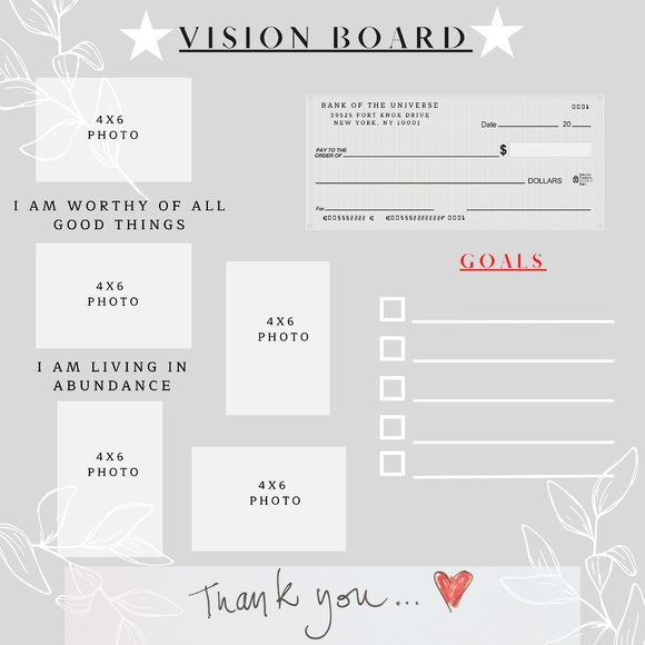 Vision Board Poster - Manifestation Board Dream Board Law of Attraction Gray - Picture 2 of 7